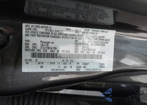 2015 Ford Focus Se z USA, uszkodzony, nr VIN 1FADP3F20FL343430